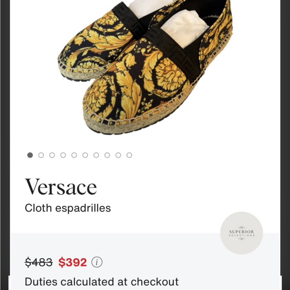 Versace Black and Gold Cloth Loafers